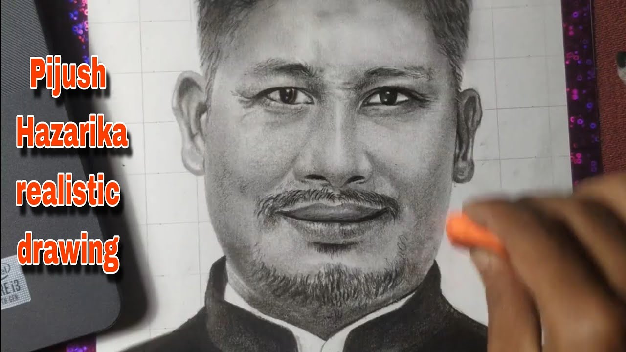 Pijush Hazarika Easy realistic drawing | In conversation with Cabinet Minister Pijush Hazarika aimee