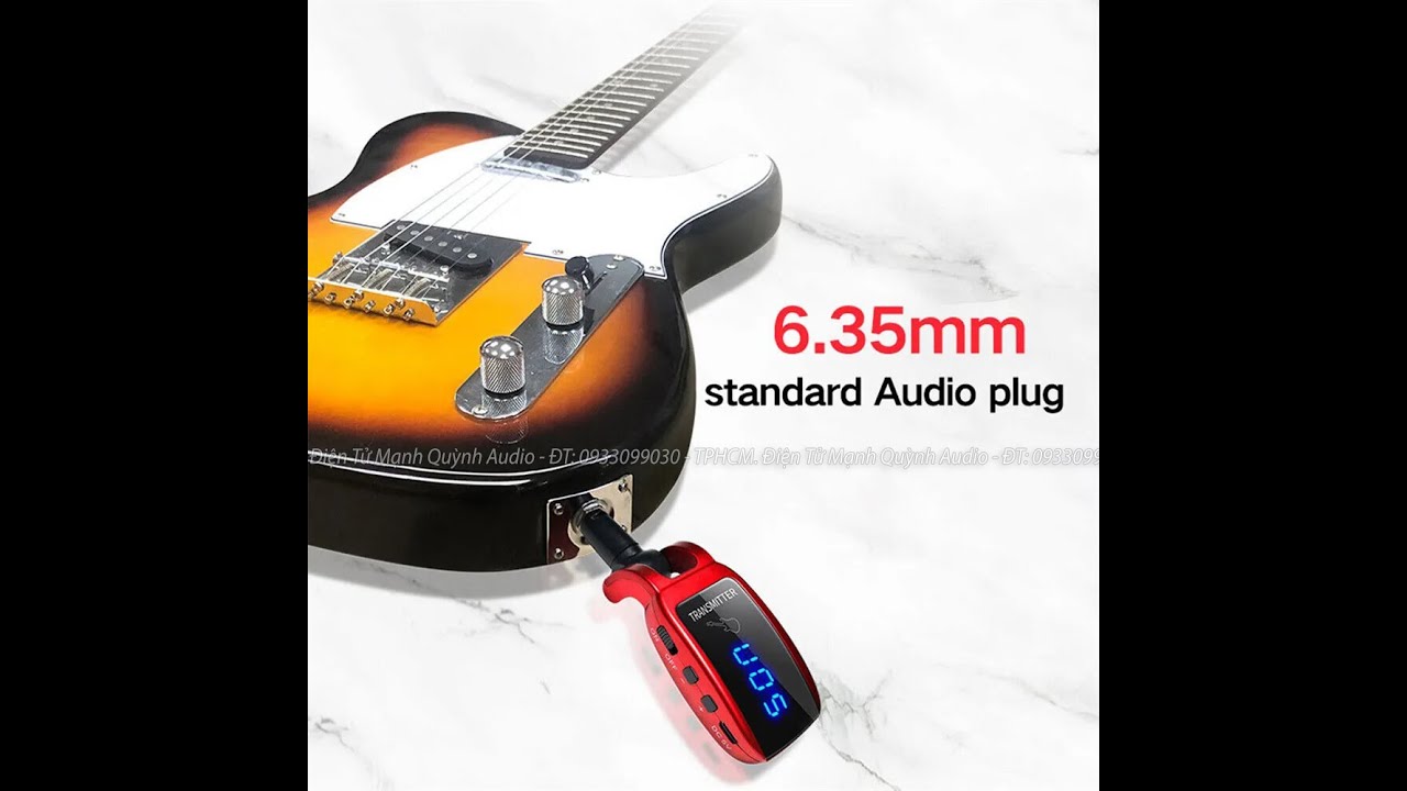 [MQA] Bộ Thu Phát Nhạc Không Dây Đàn Guitar ORIA U12DX Sóng UHF 5Ghz, Jack Xoay Gập 120 độ