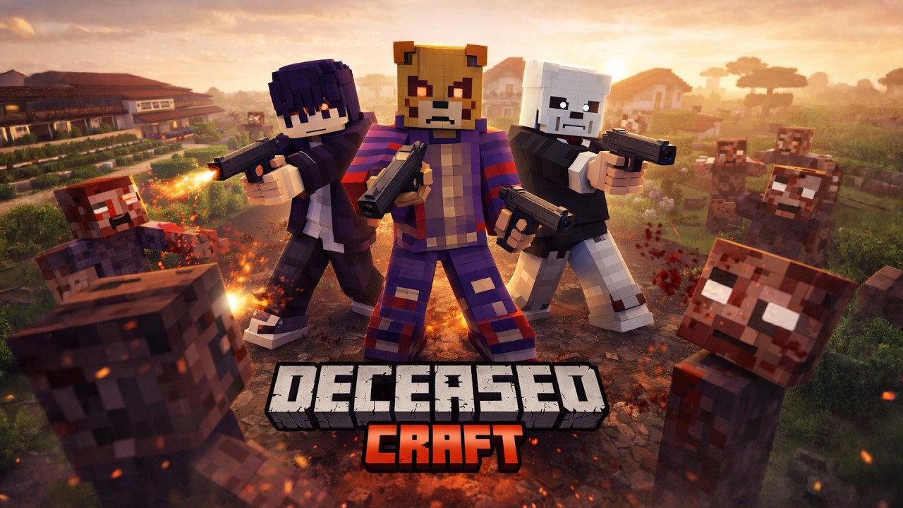 COMPLETMAOS MISIÓN SIN QUERER, SE PONE MAS DIFICIL | DECEASED CRAFT EP. 2 | 3 CERDAS ZOMBIES
