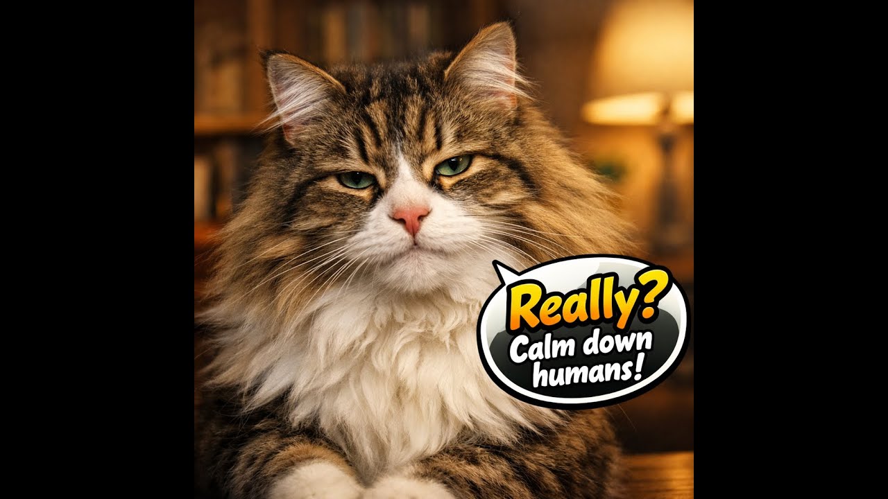 Humans Drama, Cats Calm: Watch the Reaction