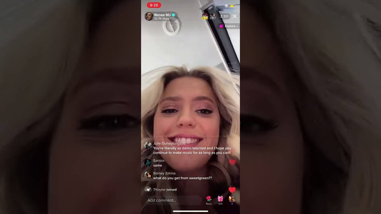 RENEE RAPP TIKTOK LIVE 12TH OF AUGUST 2022