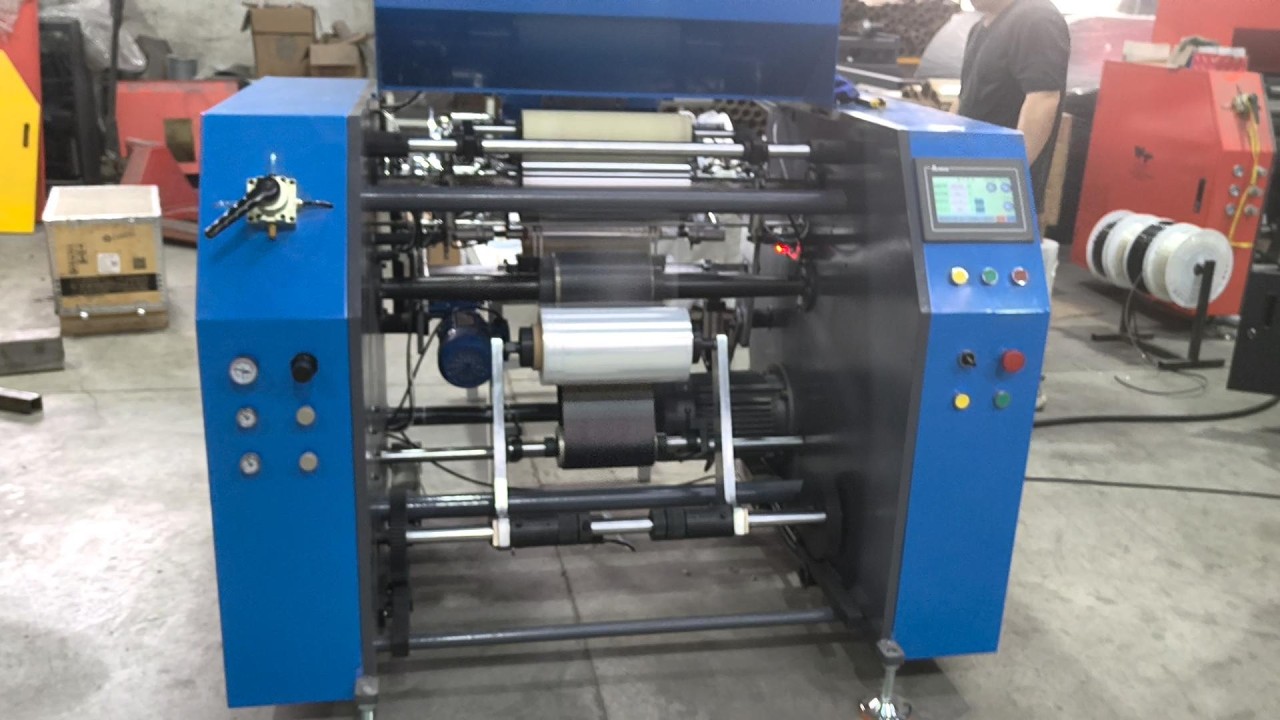 5 roller Automatic Cling film rewinding machine,High Speed Food Package Cling Film Rewinding Machine