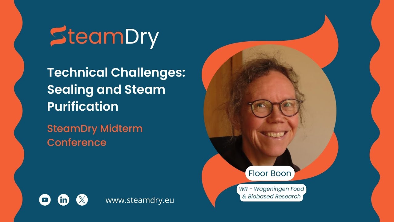 SteamDry Midterm Conference – Technical Challenge: Sealing and Steam Purification | Floor Boon (WUR)