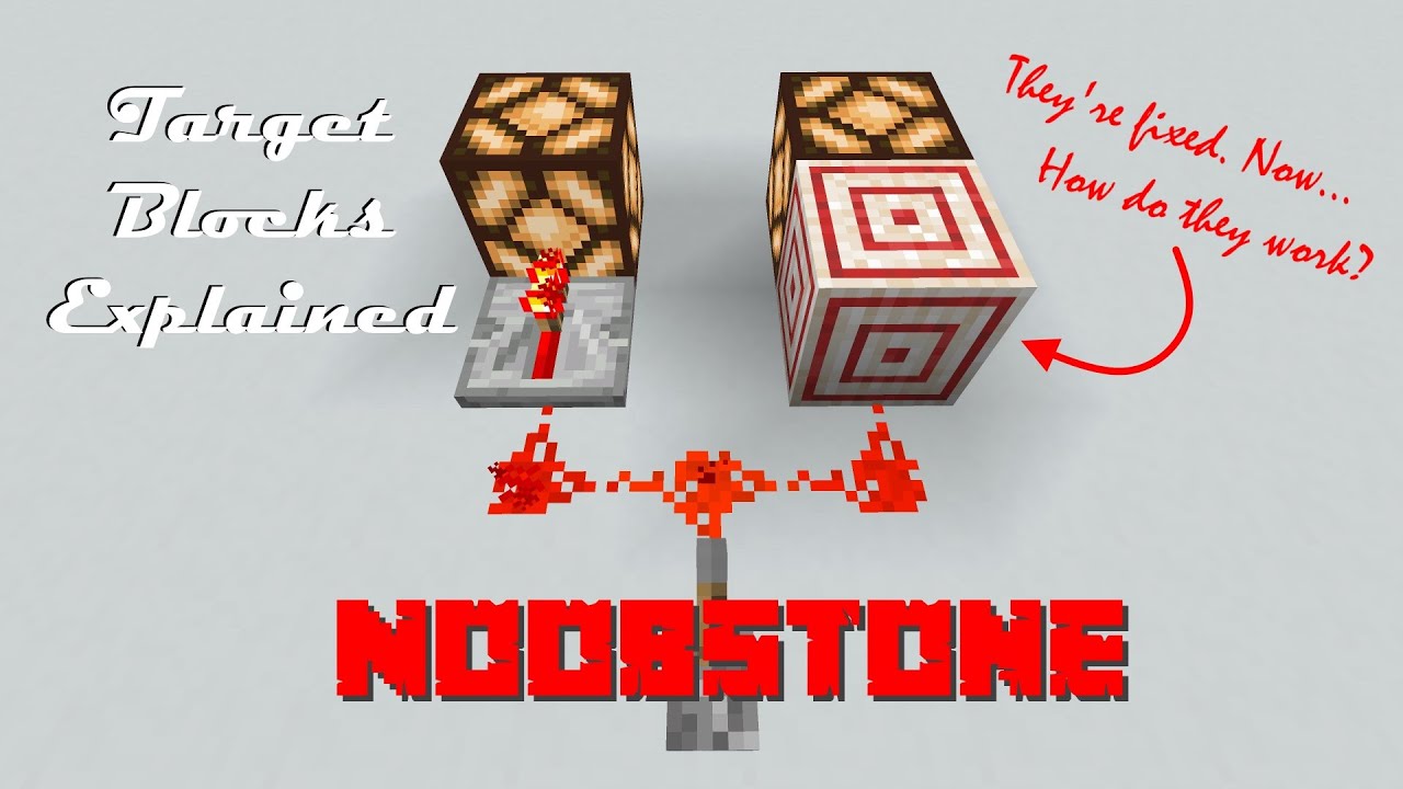 How Do Target Blocks Work? | NoobStone |  Minecraft Bedrock Edition 1.17/1.20 Redstone Tutorial