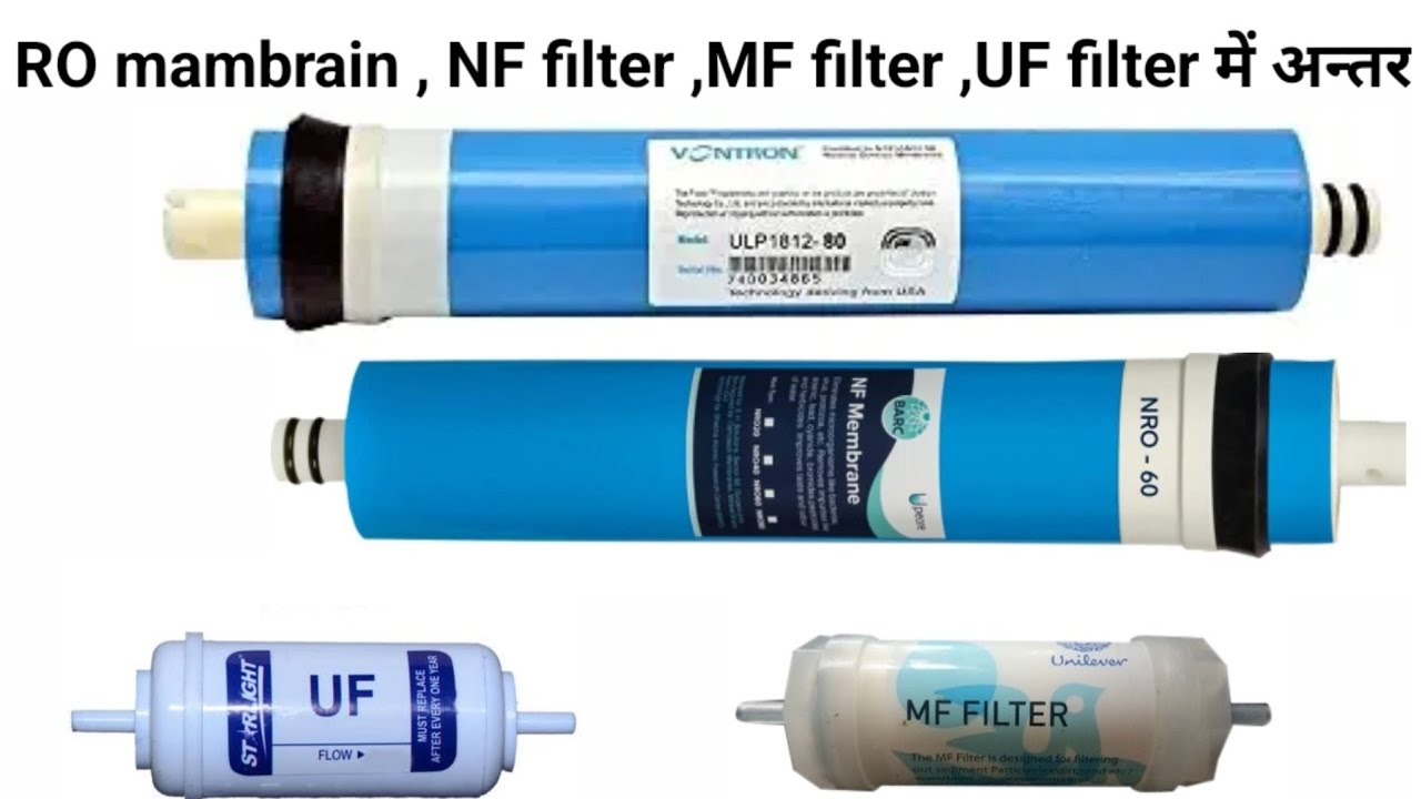 RO mambrain , NF filter ,UF filter ,MF filter में क्या अन्तर है जानो | different between RO,NF,UF,MF