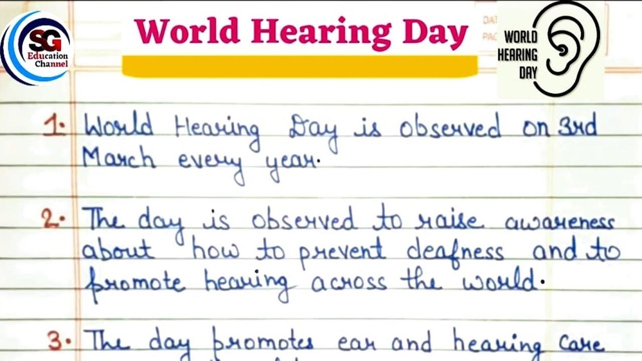 10 Lines on World Hearing Day in English || Essay on World Hearing Day in English ||