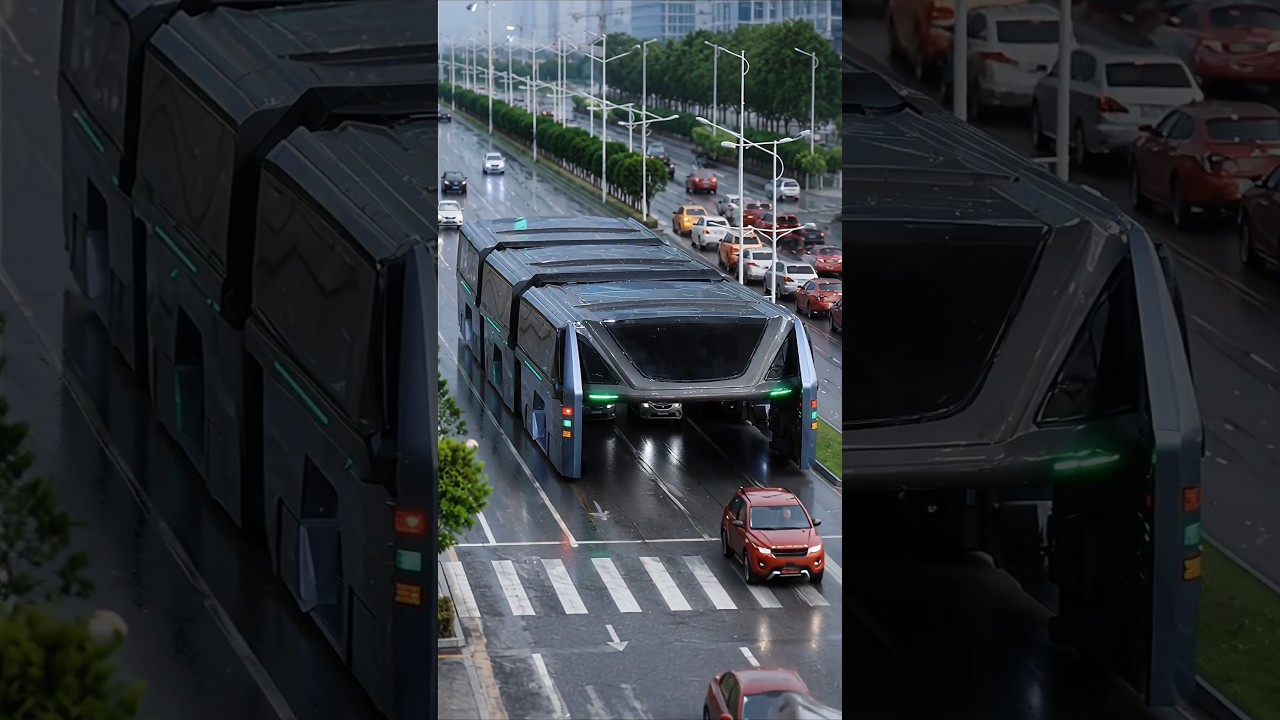 Bus That Could Drive Over the Cars || #China #future #shorts