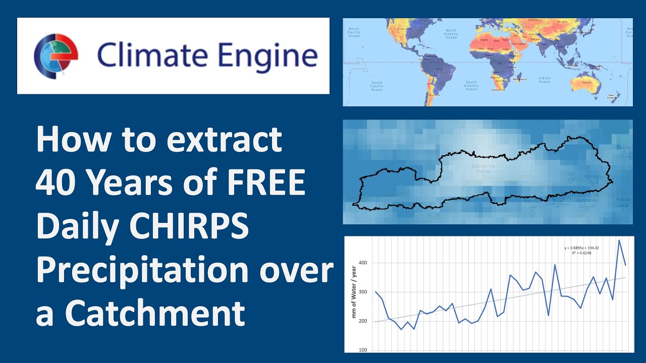 Climate Engine: Download FREE Daily CHIRPS precipitation data over a catchment (drainage basin)