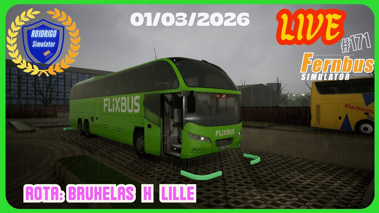 ✔️ Fernbus Simulator - PC ( 01-03-2026 ) Rota: Bruxelas ❄️ Live #171💢❄️ 💠➡️ 🟡 🛑