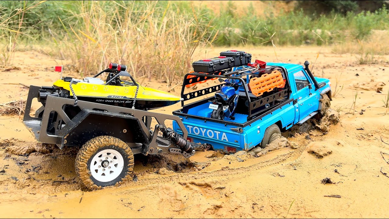 TOYOTA LC70 (Killerbody Mercury Chassis) 1/10 RC Car Off-road 3 | boat trailer | WLtoys WL917 | ASMR