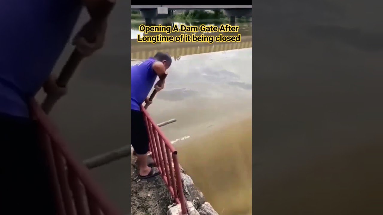 Opening A Dam Gate After Longtime of its being closed #amazing #shorts #viral #trending