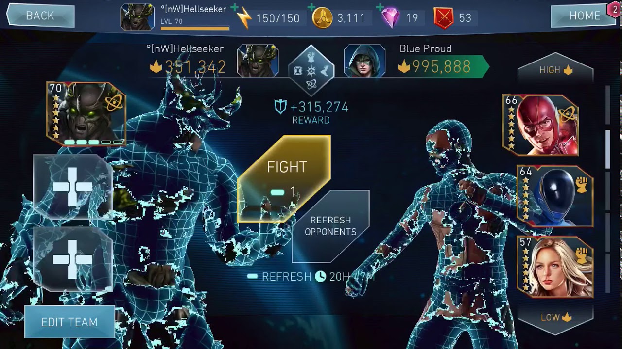 Primal Swamp Thing vs Multiverse Team solo | Injustice 2 Mobile | Gameplay | Arena