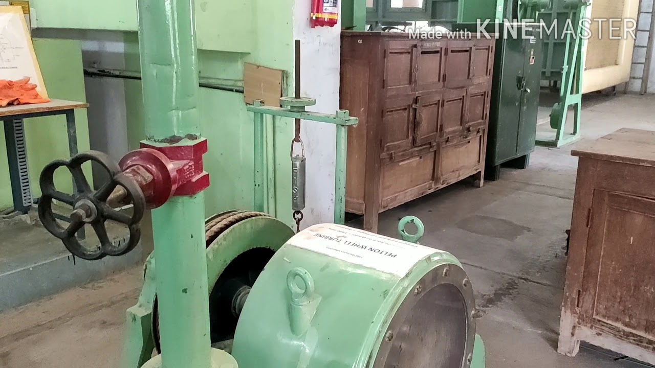 Experiment on Pelton wheel turbine under constant speed and constant head.