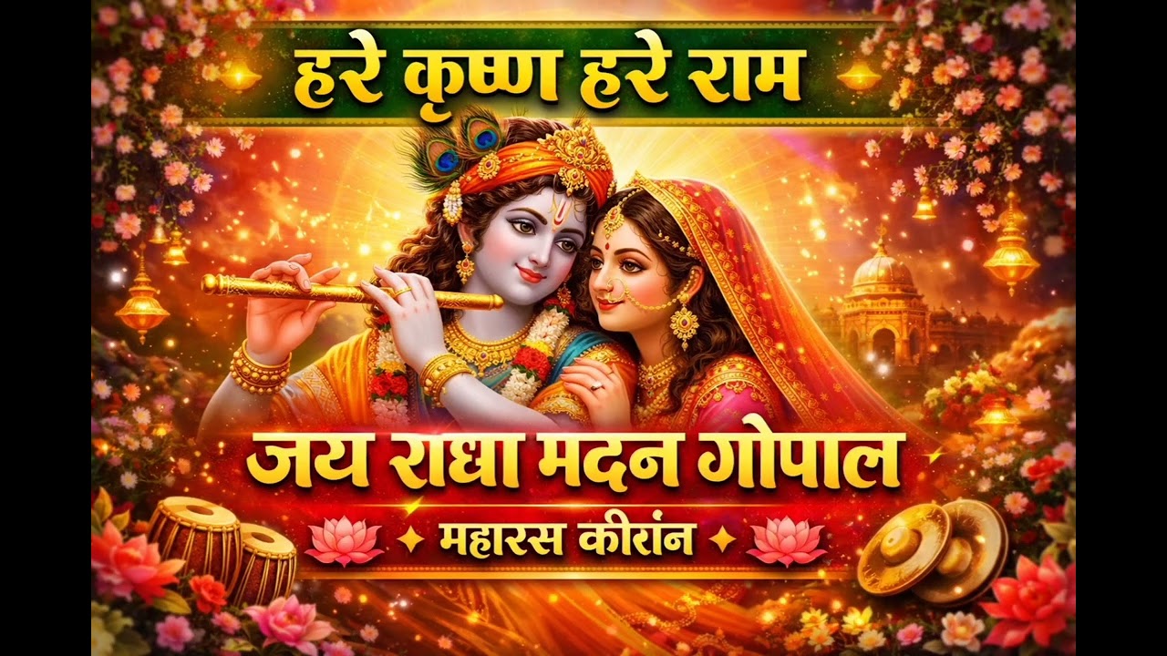 🌸 हरे कृष्ण महामंत्र कीर्तन | जय जय राधा मदन गोपाल | मधुर भजन संकीर्तन