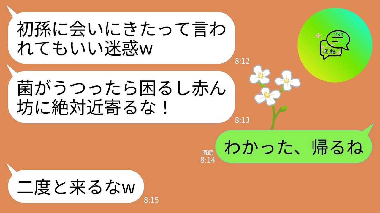 【LINE】初孫に会いに行った私を拒絶する息子夫婦。嫁「菌がうつるから赤ちゃんに近寄らないでw」息子「家にも入るな」→私「はーい」→即仕送り停止し沖縄に移住した結果w