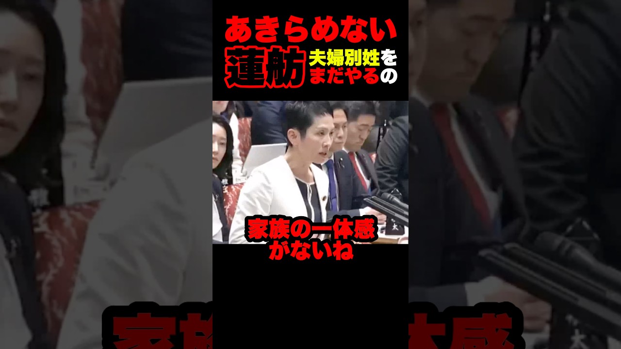蓮舫が夫婦別姓についてしつこく質疑 #政治 #政治ニュース #国会 #自民党 #高市早苗 #立憲民主党 #ブチギレ #shorts #shortvideo