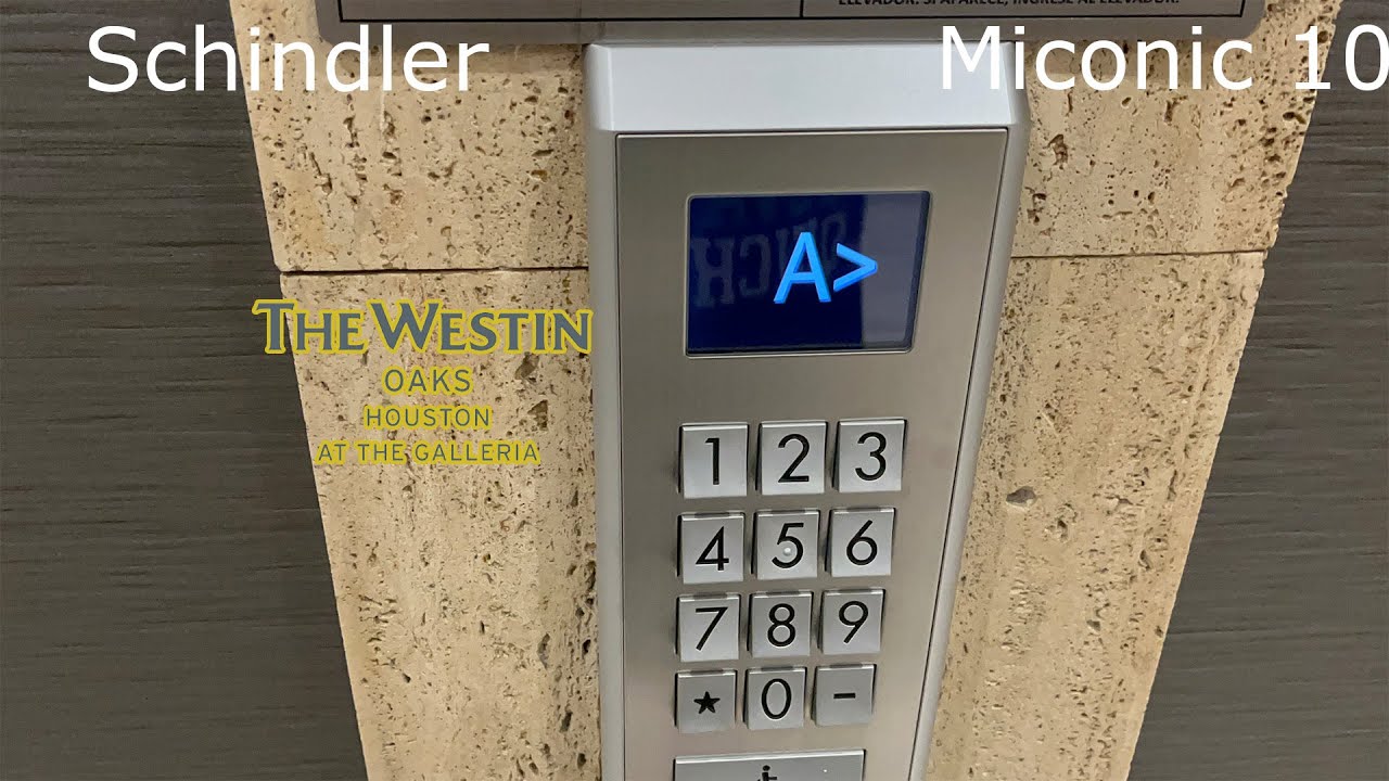 Schindler ID/Miconic 10 Destination Dispatch Elevators at Westin Oaks Hotel, Houston TX