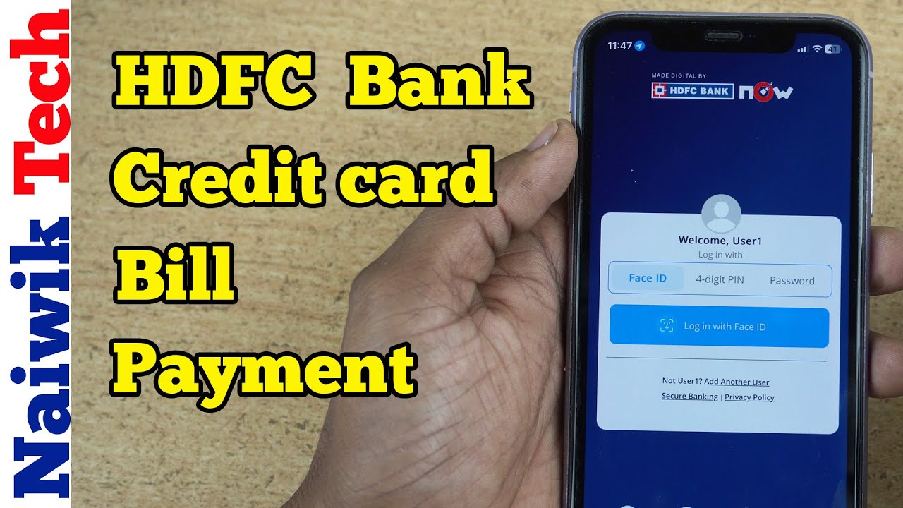 Как оплатить счет по кредитной карте банка HDFC через мобильное приложение