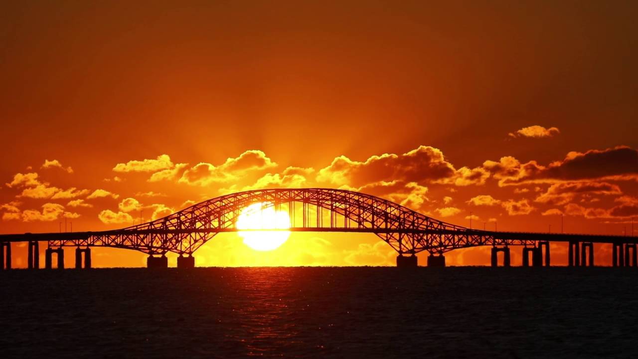Timelapse of Sunrise Over the Robert Moses Causeway Bridge, 10-10-16.