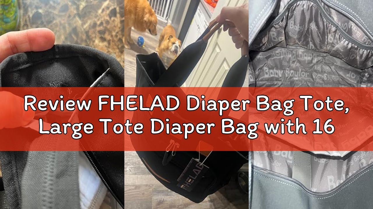 Review FHELAD Diaper Bag Tote, Large Tote Diaper Bag with 16