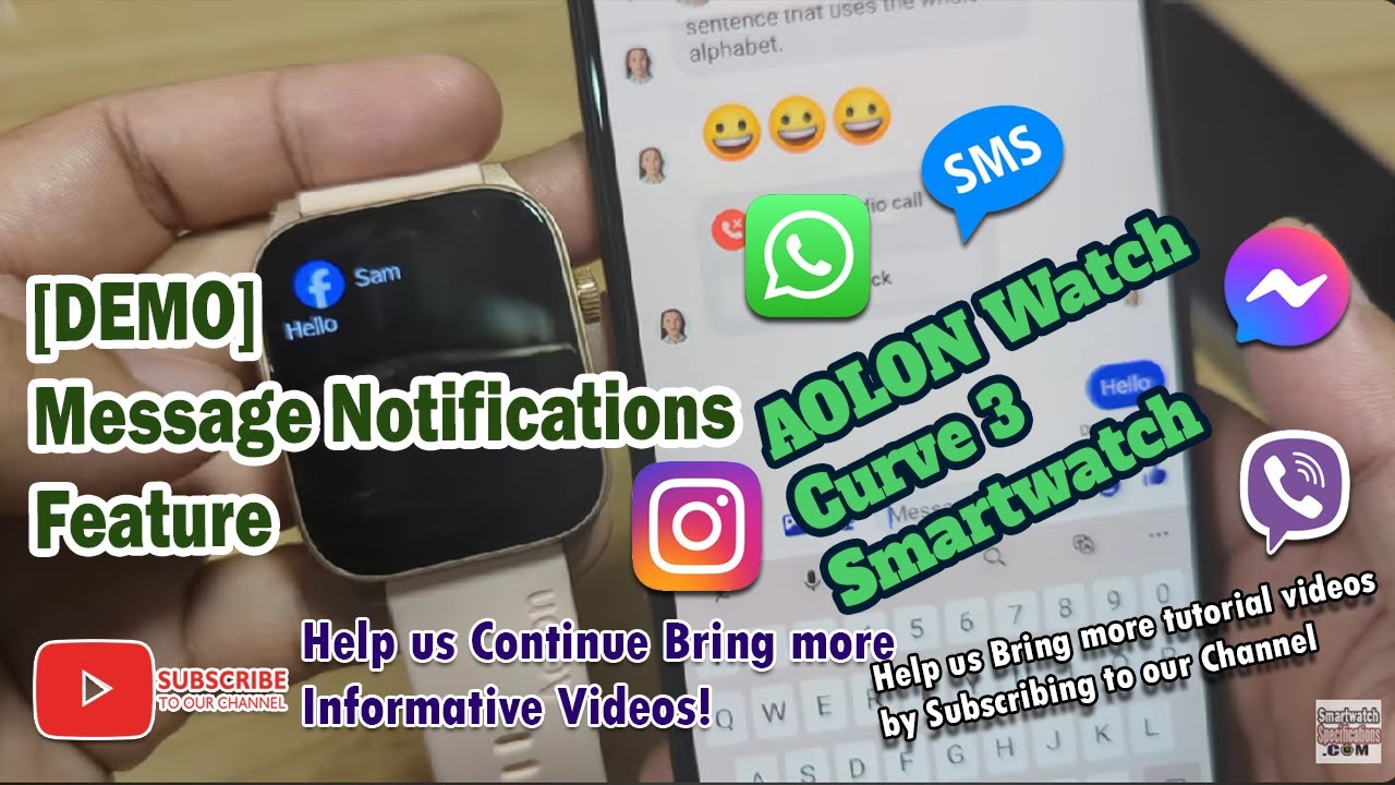 [Demo] Message Notifications Feature with AOLON Watch Curve 3 Smartwatch 