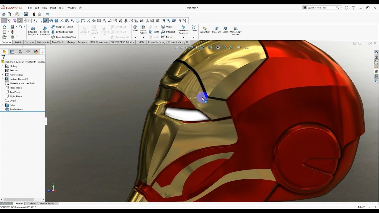 Surfacing Speed Modeling- Iron Man helmet
