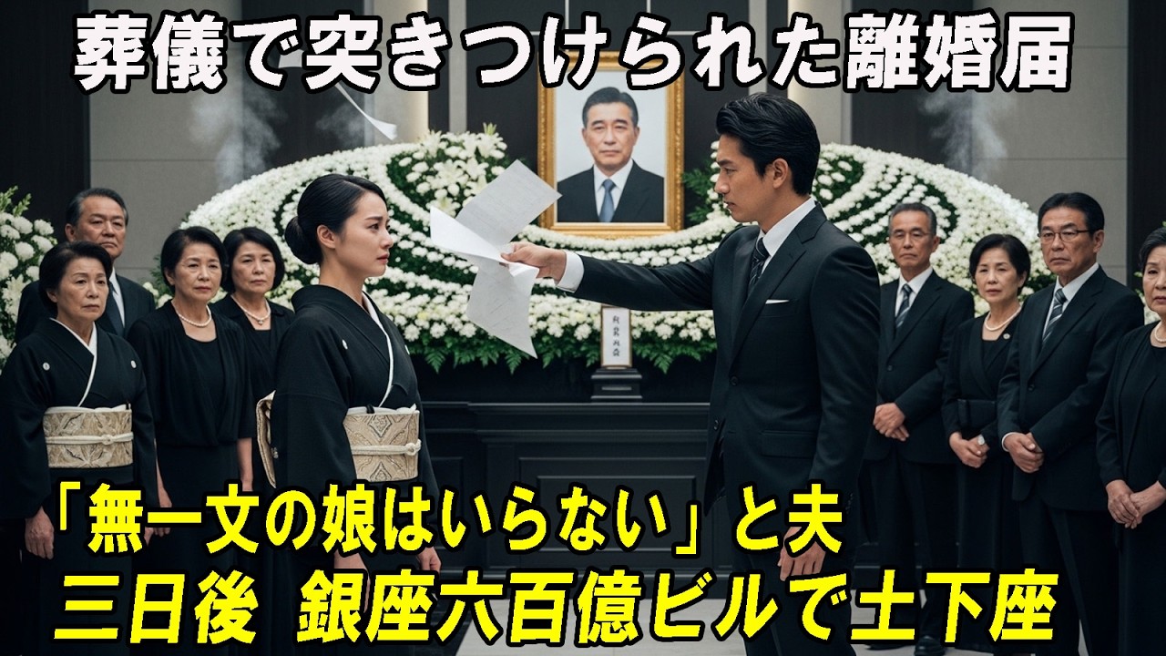 葬式で私を捨てた強欲夫と義母「借金まみれの女はゴミだ」→ 実は父の遺産は600億円。銀座のビルオーナーになった私に絶望する夫の末路。