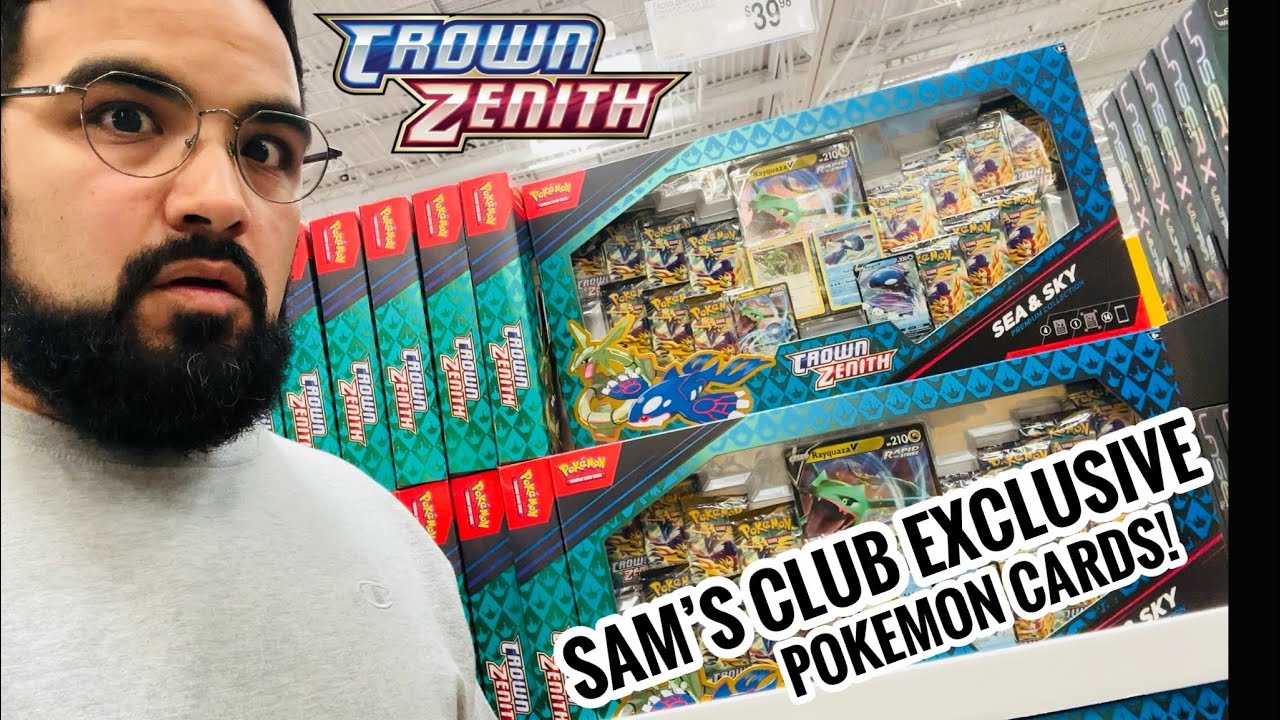 I FOUND NEW POKEMON CARDS AT SAMS CLUB! THE CROWN ZENITH SEA & SKY PREMIUM COLLECTION BOX!