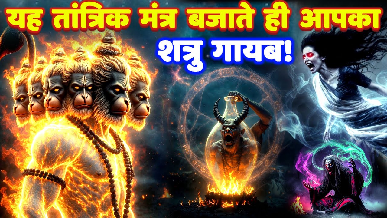 शत्रु मारण, काला जादू नाशक 11 मुखी हनुमान तांत्रिक मंत्र: Shatru Nashak Mantra | #hanumanmantra
