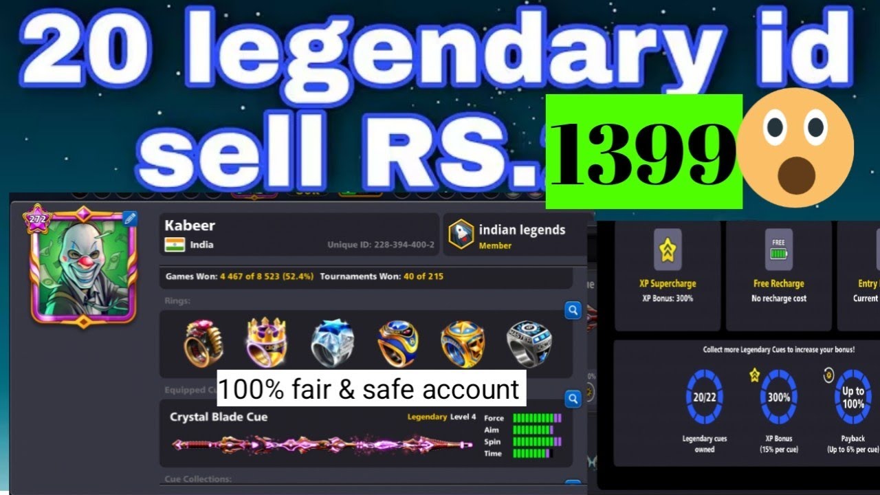 20/20 legendary Acc Sell | Best fair Account | Lowest Price | No hack no Detect ♥️🇳🇪🤝