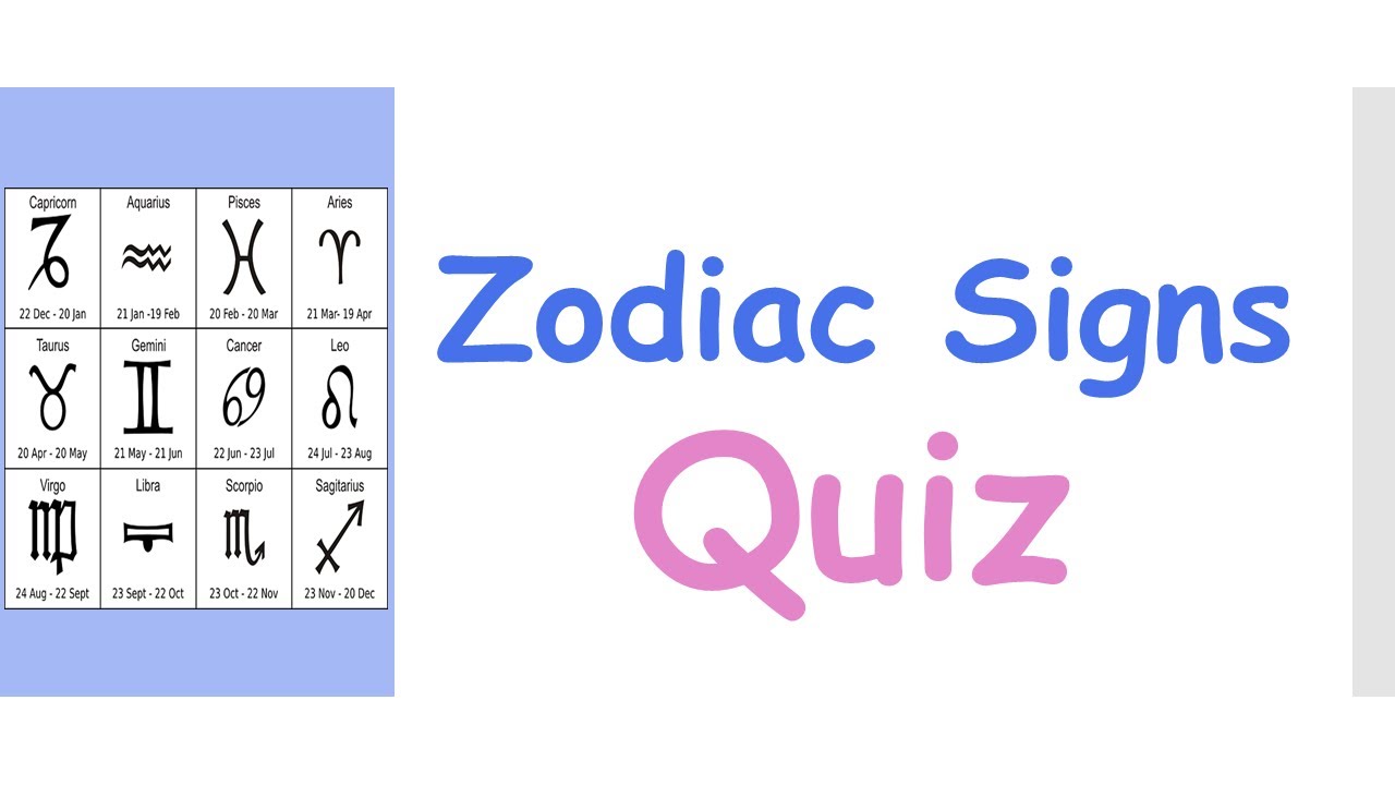 English Zodiac Signs Quiz