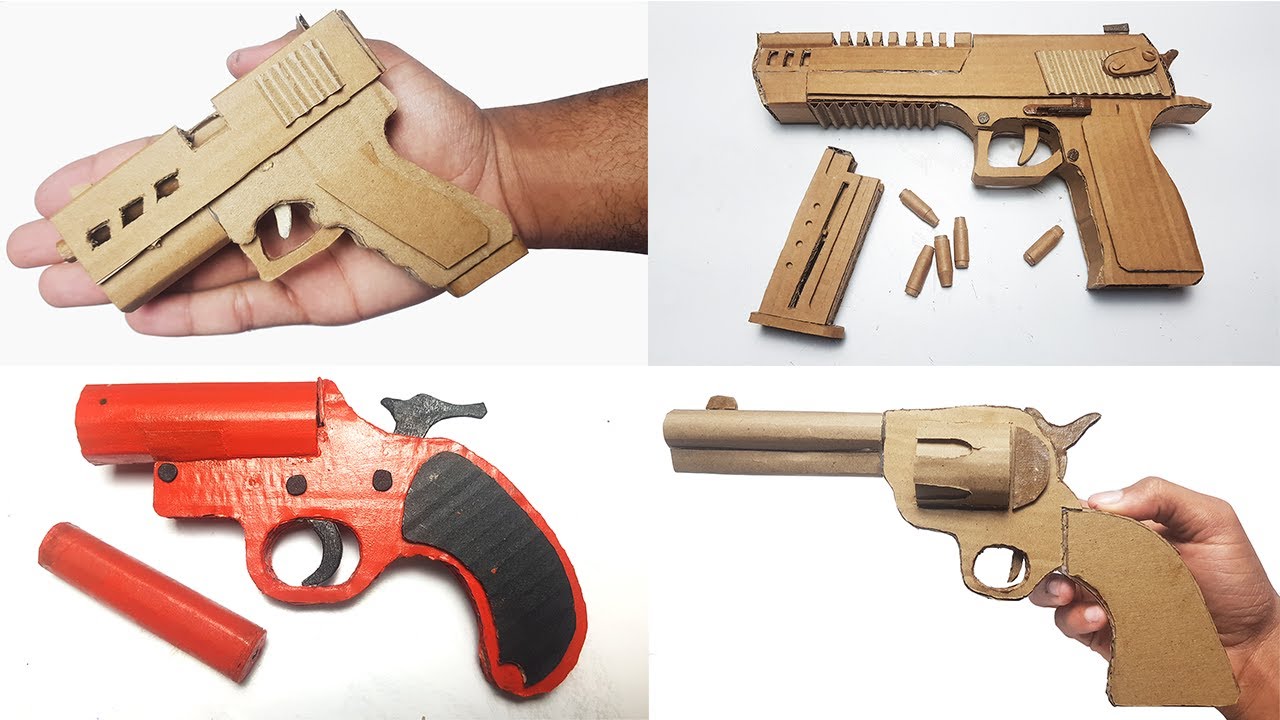 4 INCRIVEIS ARMAS DE PAPELÃO QUE VOCÊ PODE FAZER EM CASA