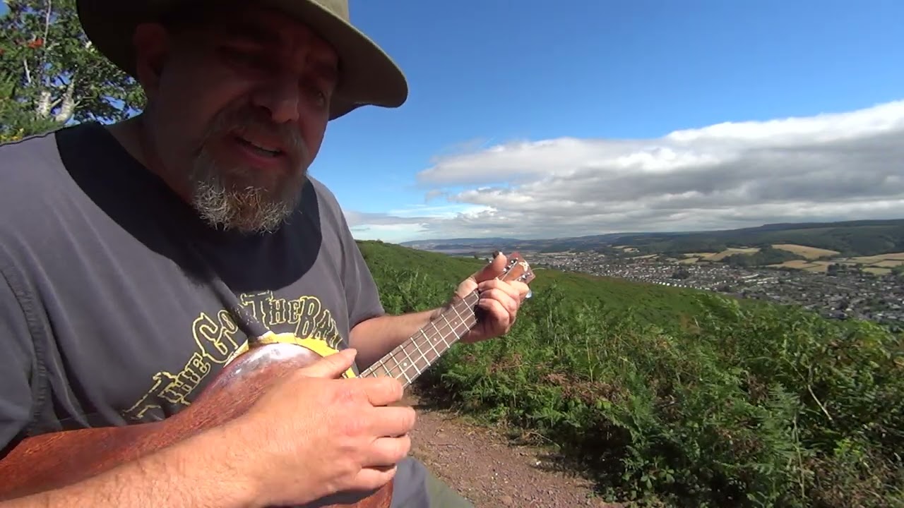LAND OF CONFUSION by Genesis uke cover on a hill above Minehead