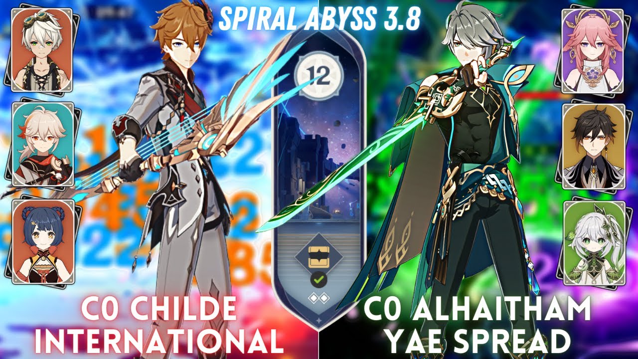 C0 Childe International & C0 Alhaitham Yae Spread | Spiral Abyss 3.8 Floor 12 - 9⭐