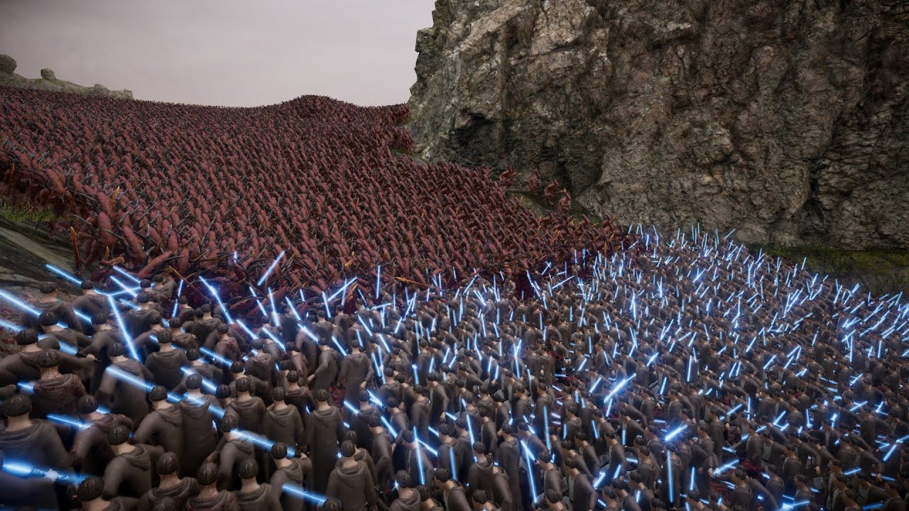 Massive Clash  Ninjas & Jedi Knights Vs Khorne Bloodletters Warhammer40K  Epic Battle Simulator 2
