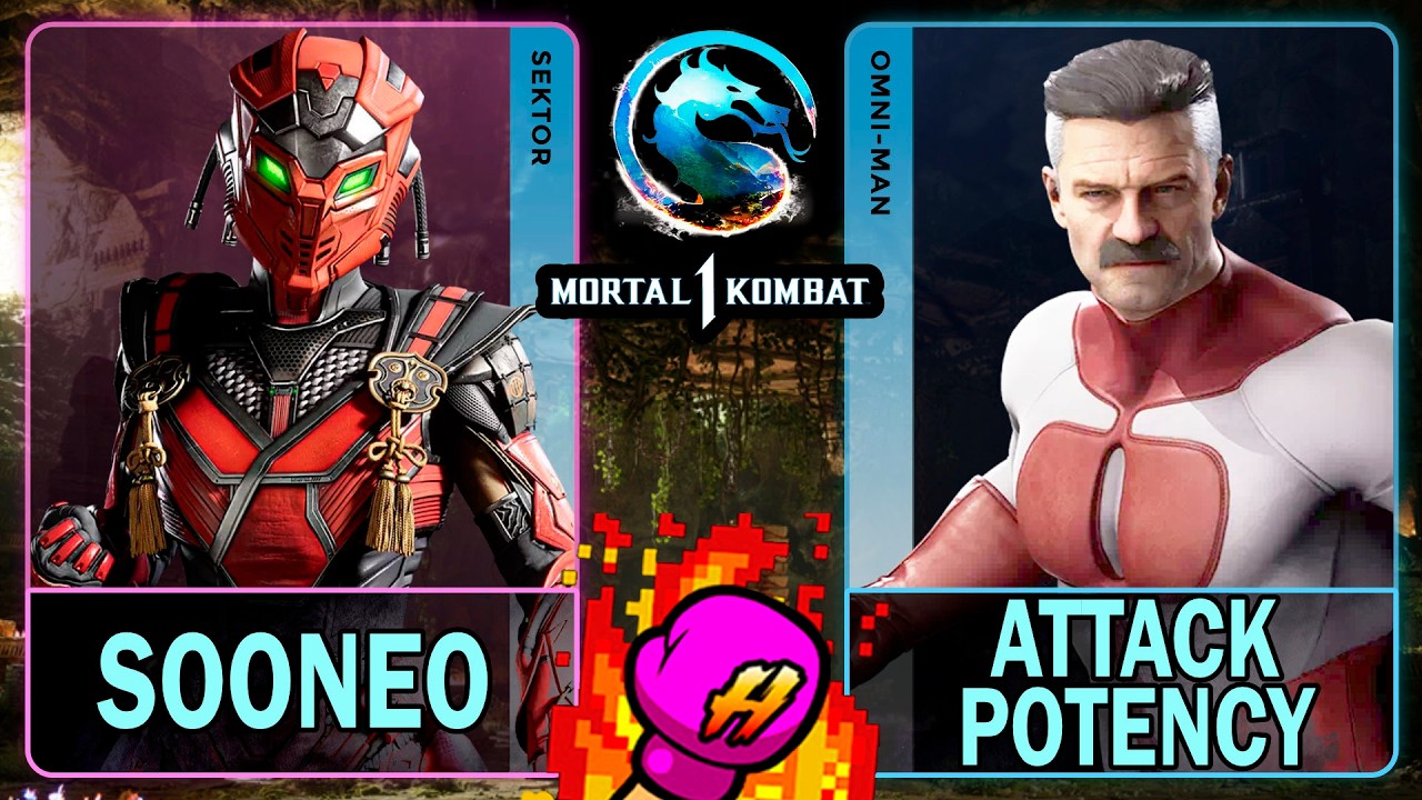 MK1 Sooneo (SEKTOR) VS Attack Potency (OMNI-MAN)🥊Mortal Kombat 1🥊4K 60ᶠᵖˢ