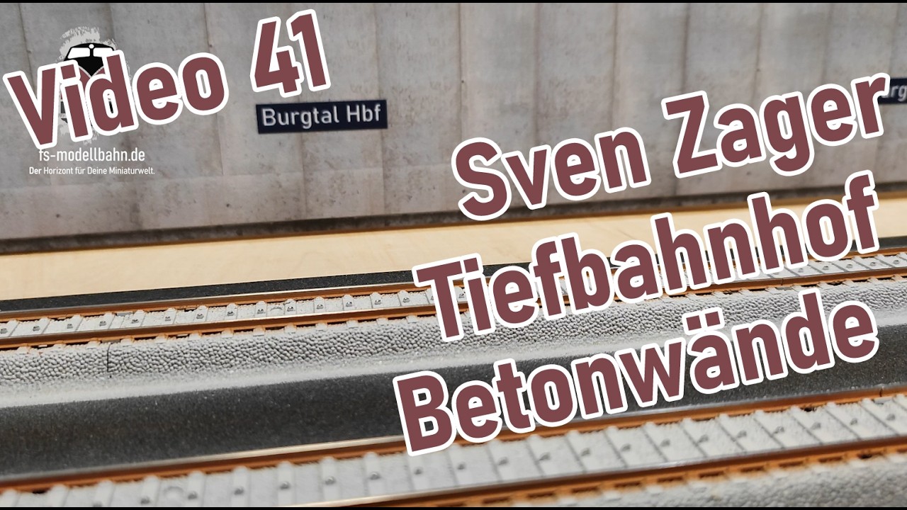 Der Tiefbahnhof von Modellbau Zager entsteht mit Betonwänden von FS-Modellbahn - Video 41