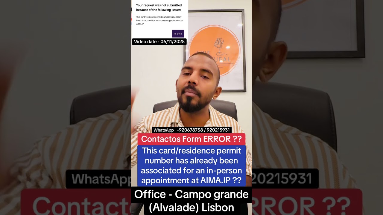 Contactos Form ERROR ? Already appointment with AIMA ? Solution ? &reg;Live Portugal By Harry | Portugal