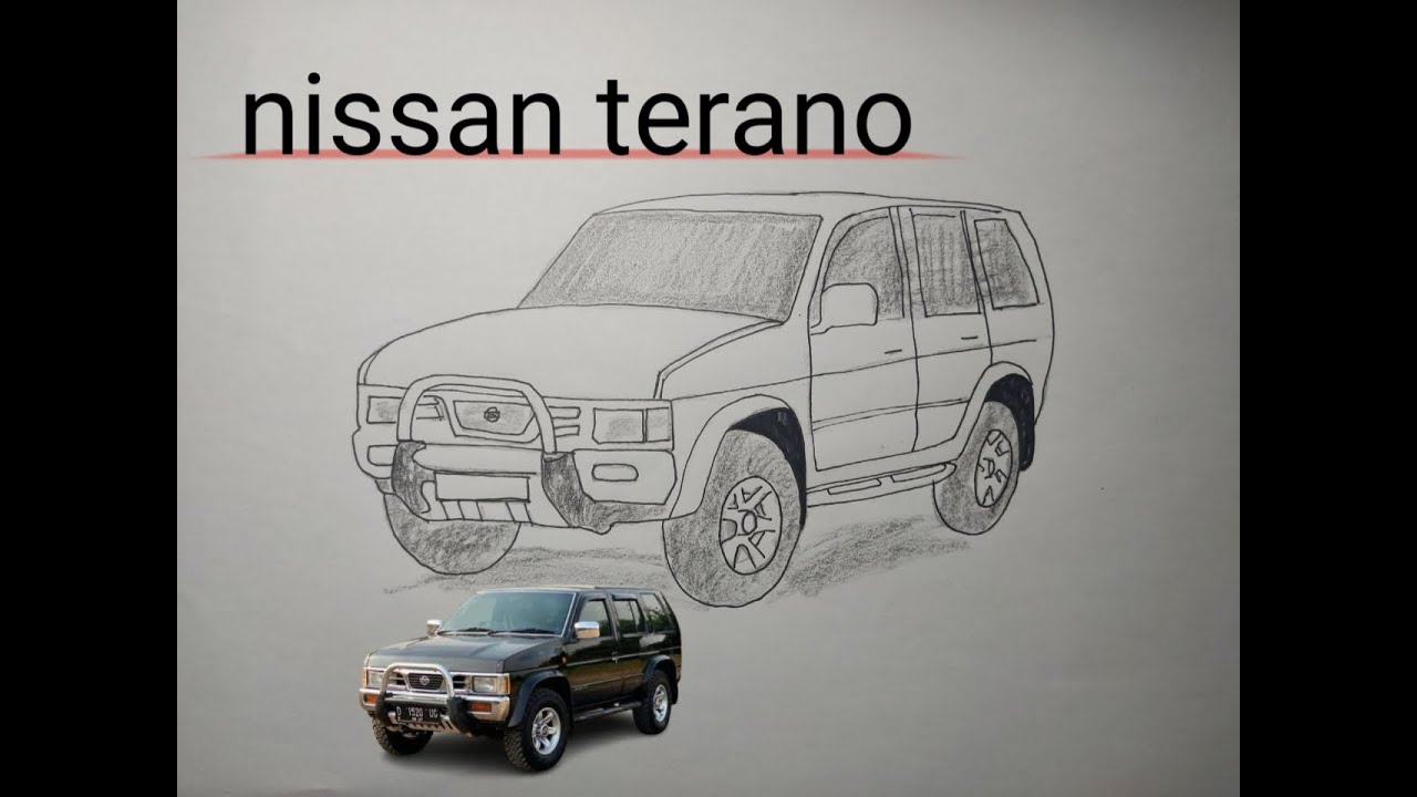 Menggambar Mobil Nissan Terrano | Cara Menggambar mobil | How To Draw