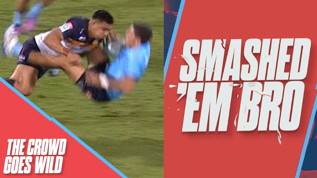 Len Ikitau puts huge hit on Waratahs fly-half Ben Donaldson | Smashed 'Em Bro | The Crowd Goes Wild