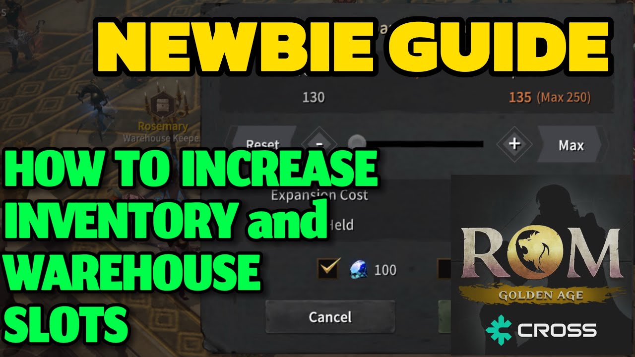 ROM: Golden Age on Cross | Quick Guide on How to increase bag/inventory slot