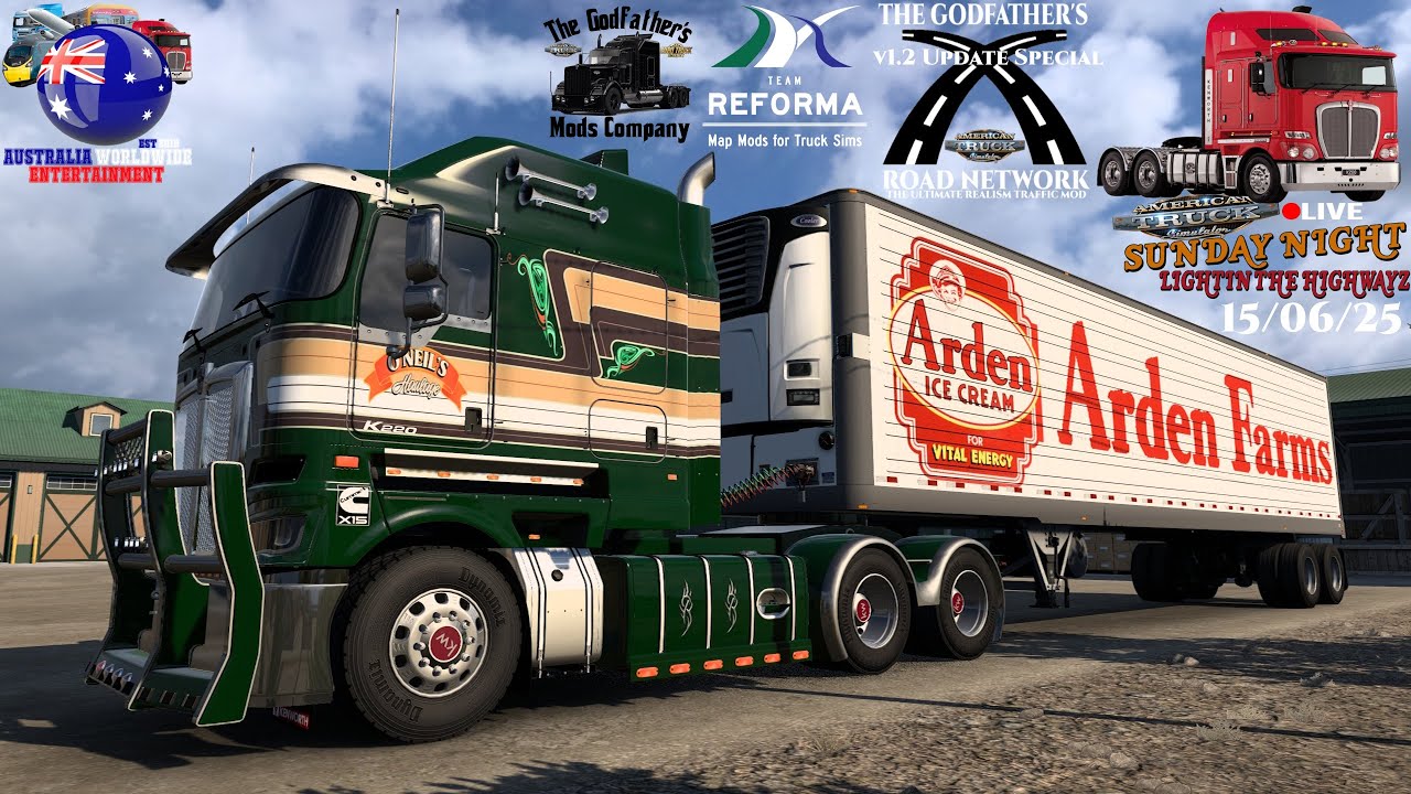 Sunday Night Lightin The Highwayz LIVE 🔴 The Godfather's ATS Road Network v1.2 Special 15/6/25 