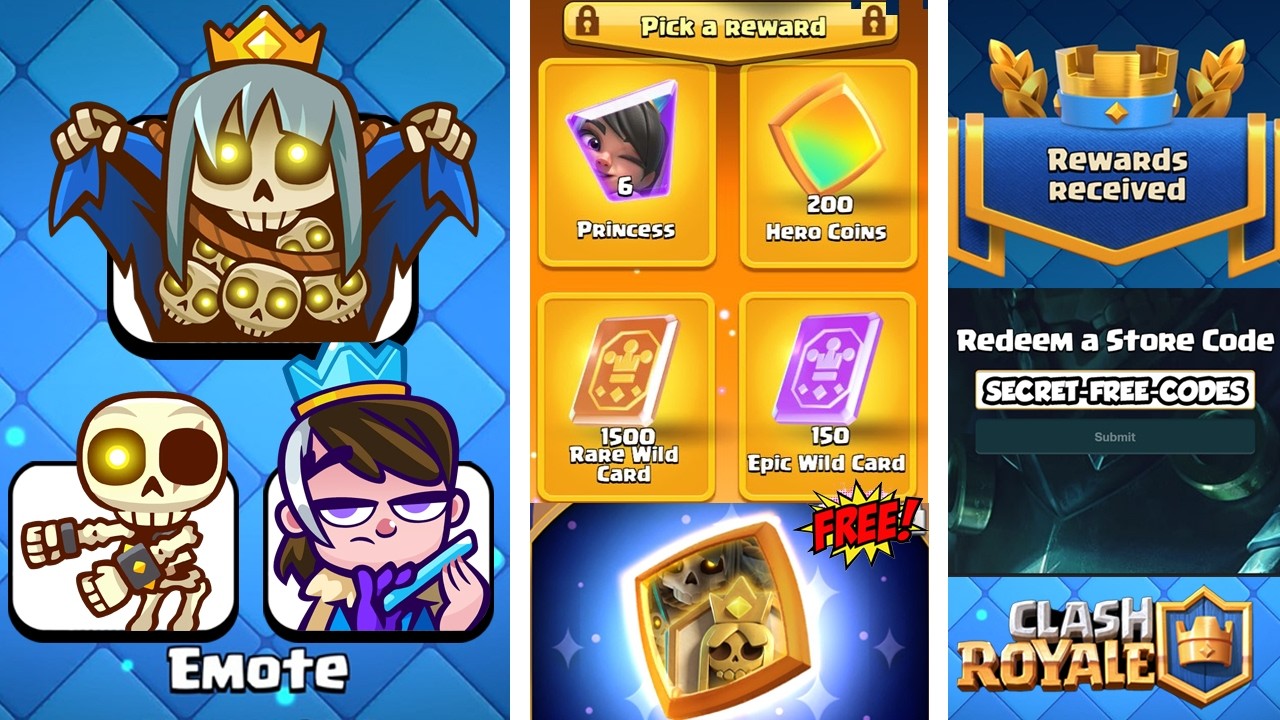 Hurry and Get the New Secret Free Rewards in Clash Royale! Free Hero, Free Emotes, Free Banners