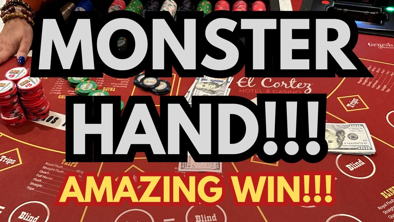 ULTIMATE TEXAS HOLD 'EM in LAS VEGAS! MONSTER HAND!! AMAZING WIN!! 🔥💰#StraightFlush