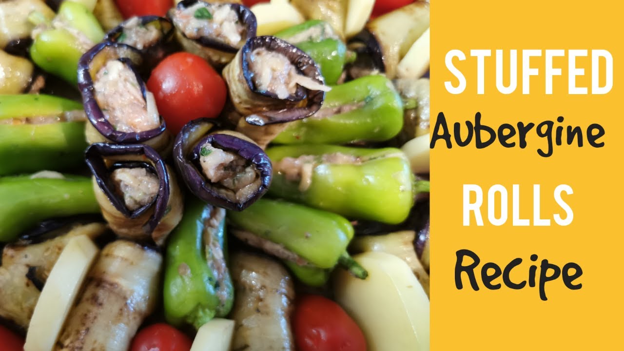 Stuffed Aubergine Rolls Recipe! (Veg & Non-Veg)