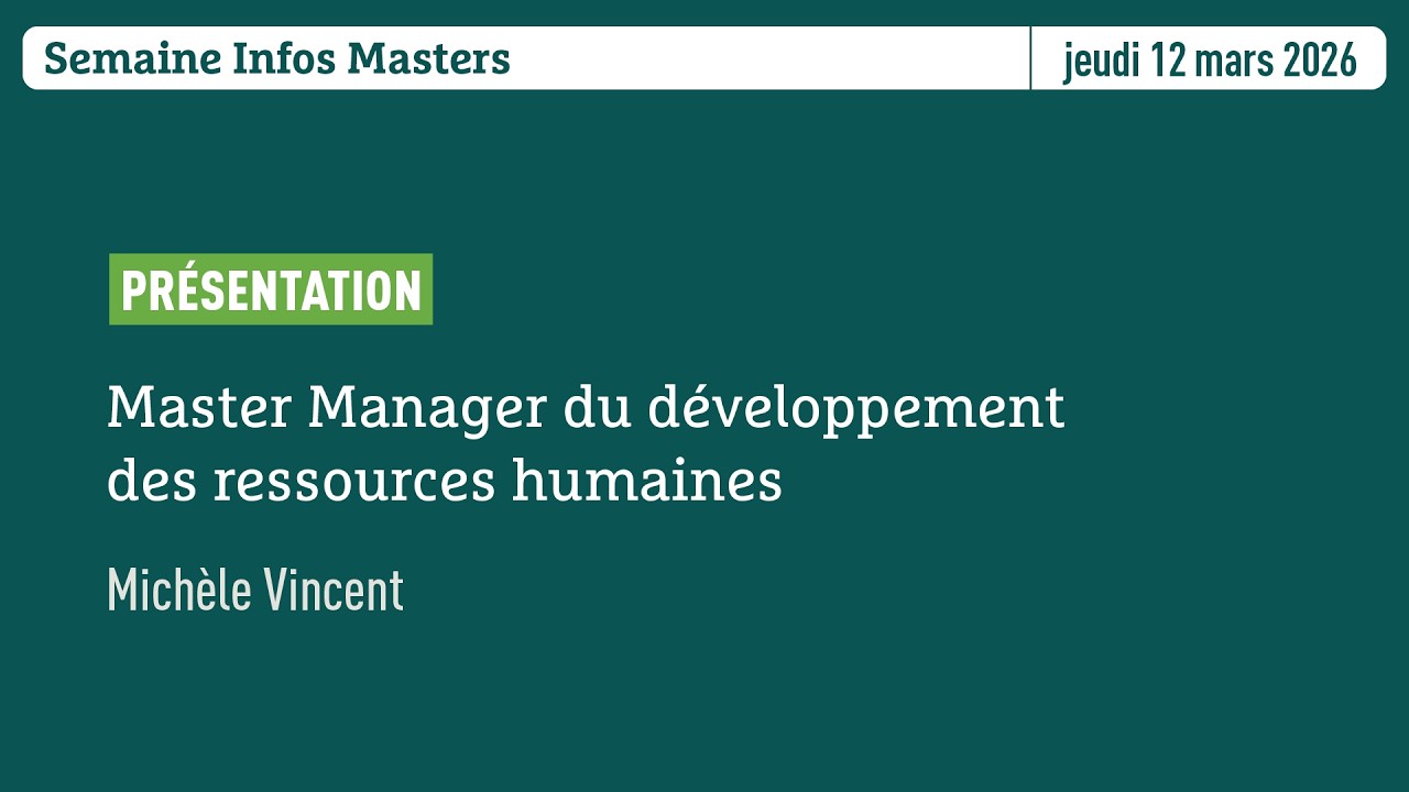 Semaine Infos Masters | Master Manager du développement des ressources humaines