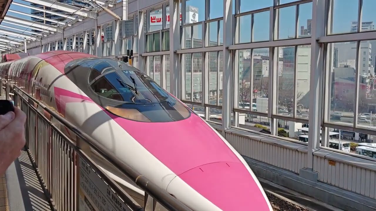 山陽新幹線500系ハローキティ新幹線こだま849号博多行岡山駅21番のりば発車
