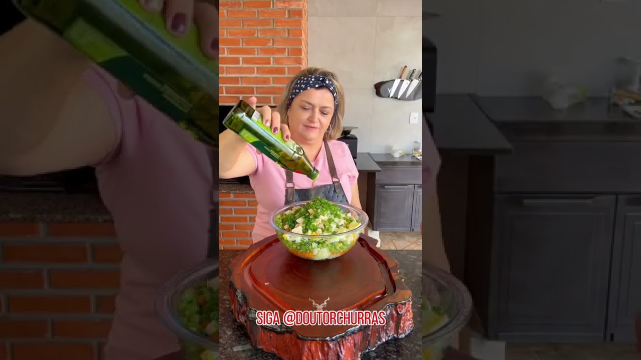 Salada de maionese feita para comer no churrasco