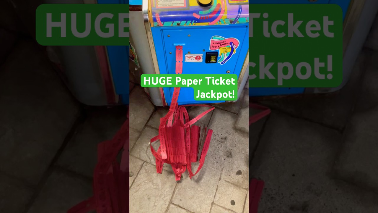 Winning Paper Tickets At The Arcade    #shorts #tickets #gambling #jackpot