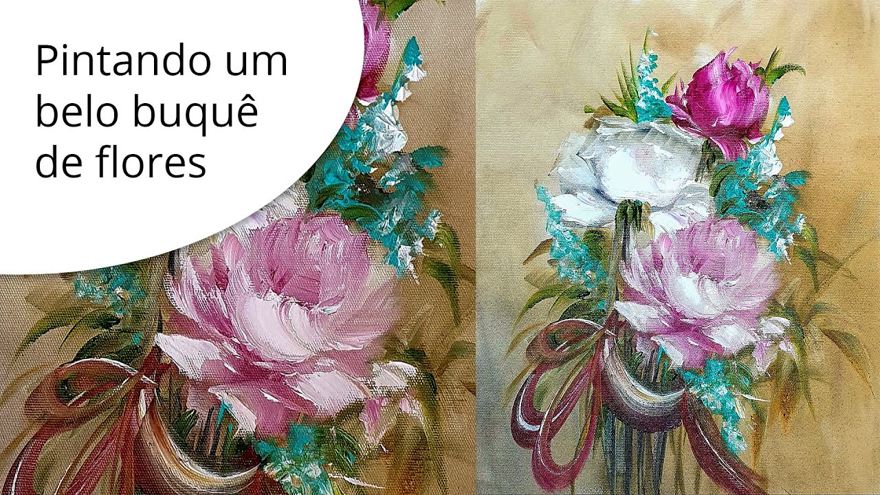 Pintando um belo buquê de flores